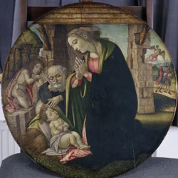 The Adoration of Jesus av Maria og Josef, ca. 1380-85 (tempera på poppeltre)